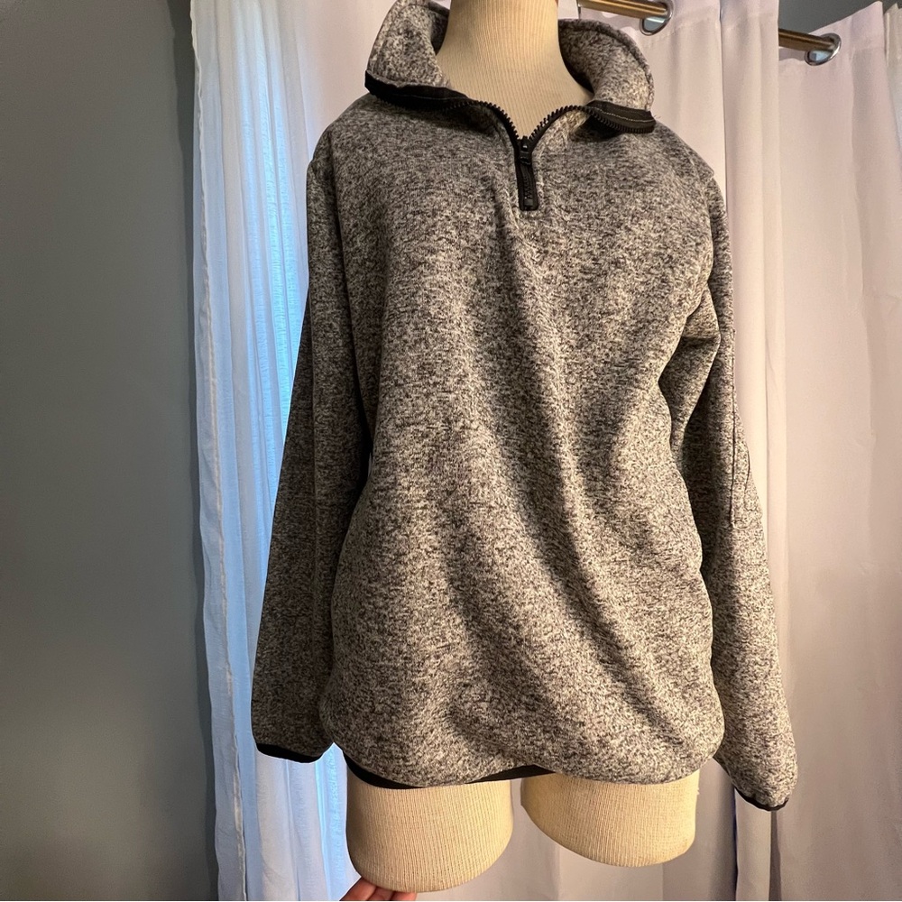 JACKSON HOLE OUTERWEAR L MEN’S ½ ZIP FLEECE JACKET HEATHER GRAY